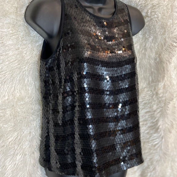 Jones New York Silk Black Sequin Dressy Top - Sz 4 - Picture 1 of 8